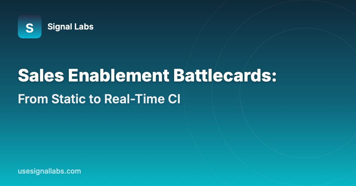 Sales Enablement Battlecards: From Static Docs to Real-Time Competitive ...
